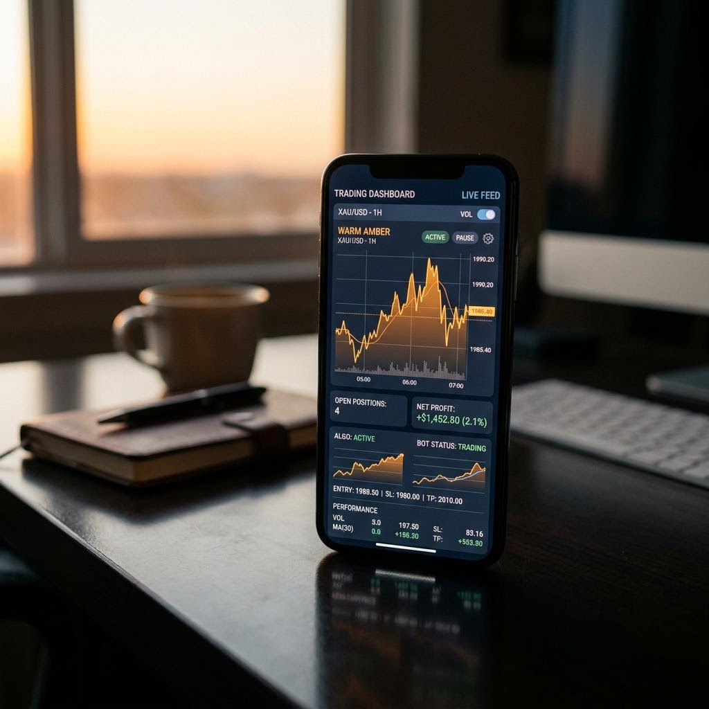 DzPlatform AI trading platform terminal on smartphone